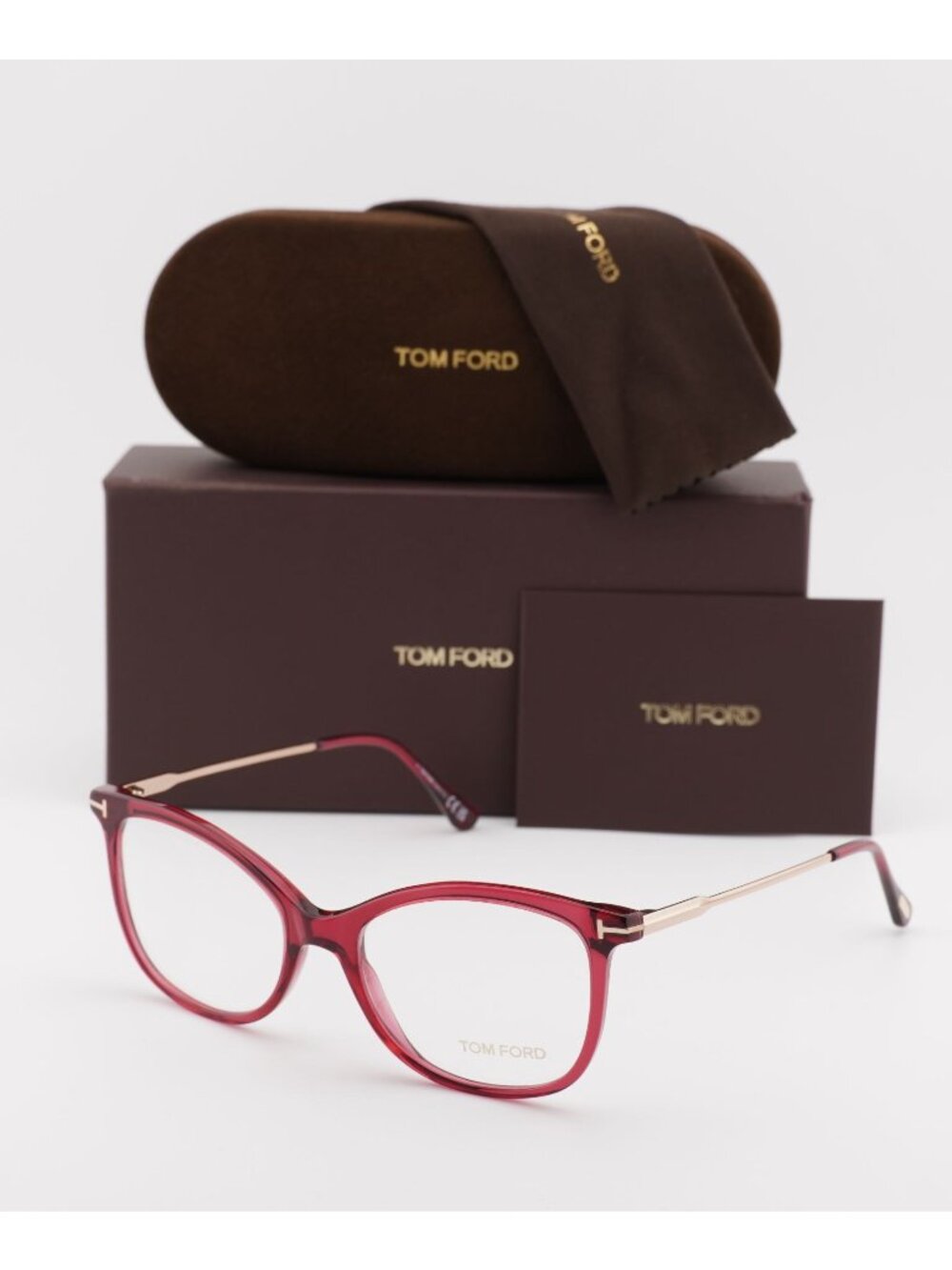 Tom Ford FT5510 081 Cat Eye Eyeglasses 52mm - Shiny Transparent Violet